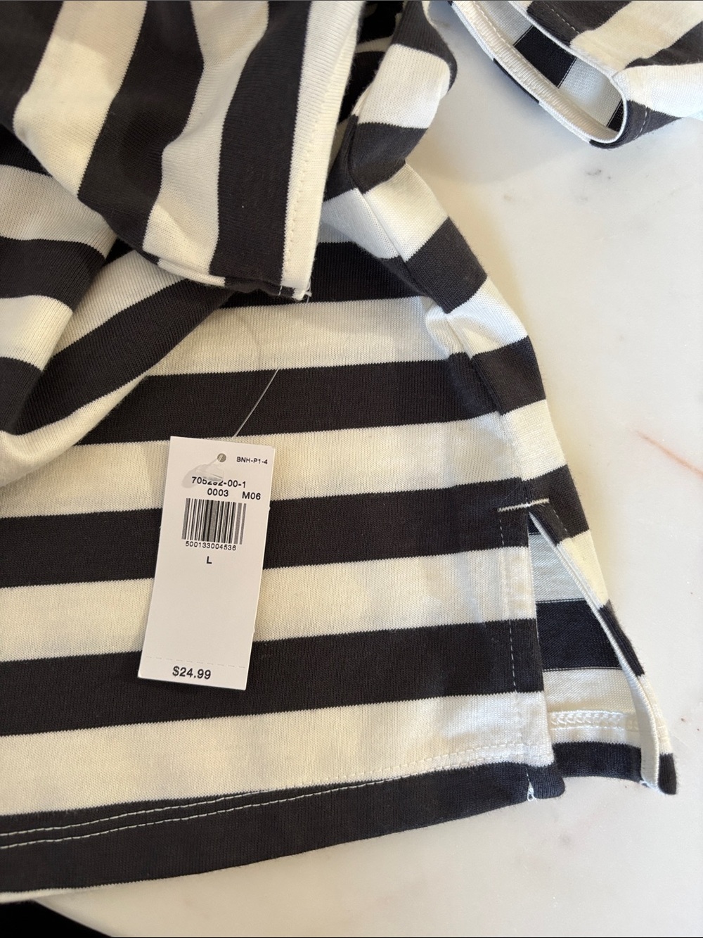 Striped Muscle Tee Dress L - Picture 4 of 5